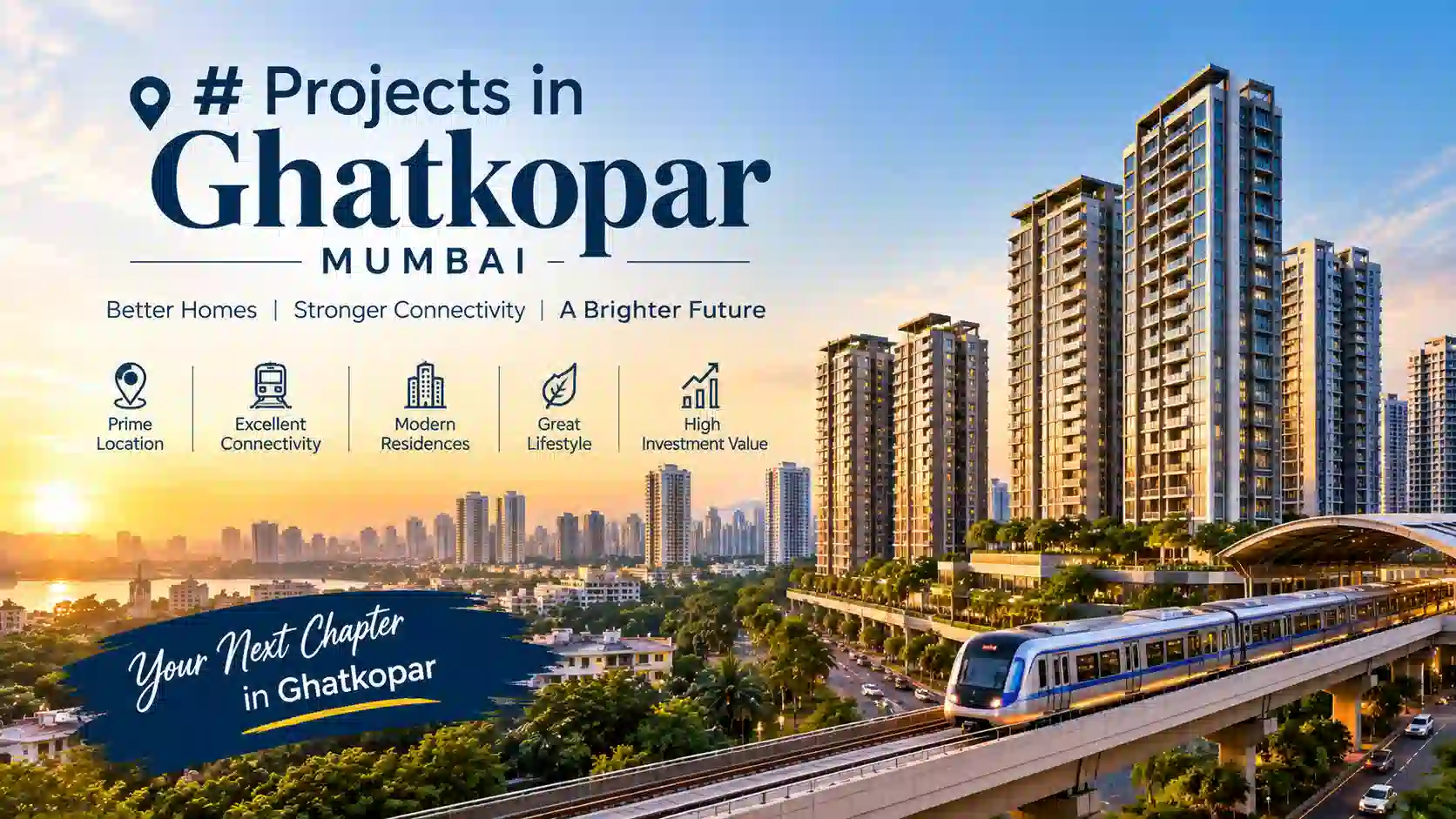 New and upcoming luxury residential projects in Ghatkopar Mumbai with modern high-rise towers